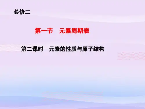 人教版化学必修二1.1《元素周期表(元素的性质与原子的结构)》实用课件教学课件