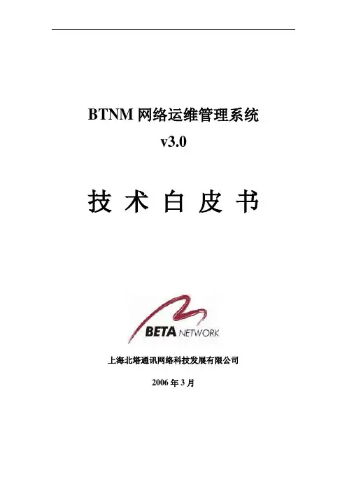 BTNM网络运维管理系统技术白皮书V3.0