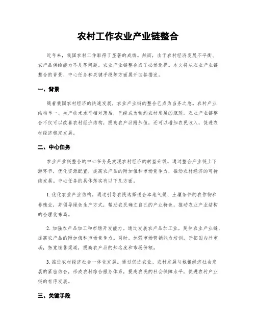 农村工作农业产业链整合