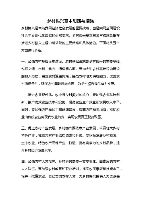 乡村振兴基本思路与措施