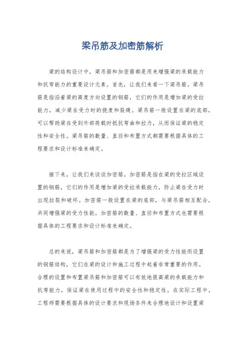 梁吊筋及加密筋解析