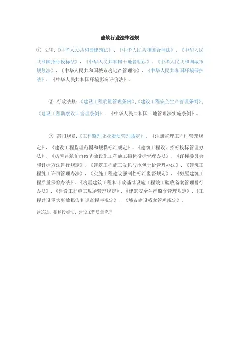 建筑行业法律法规