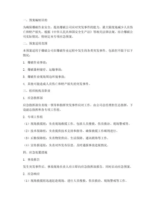 爆破公司专项应急预案