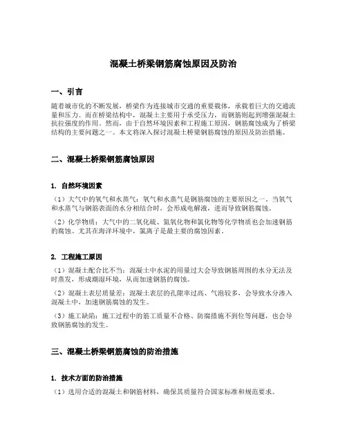 混凝土桥梁钢筋腐蚀原因及防治