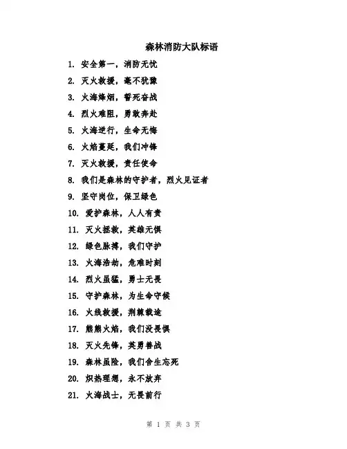 森林消防大队标语