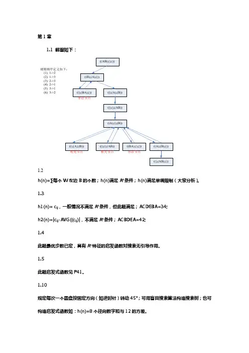 人工智能课后习题答案