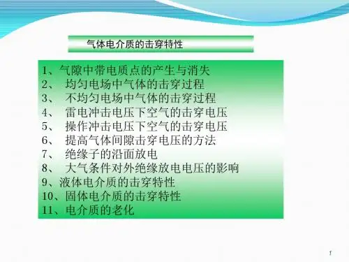 气体电介质的击穿特性