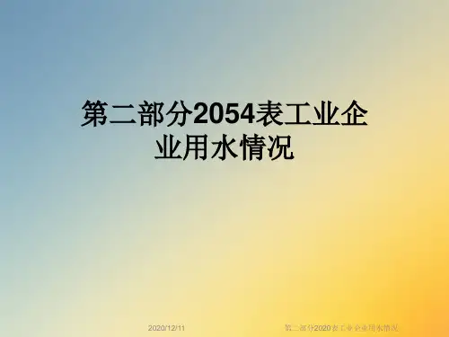 第二部分2020表工业企业用水情况