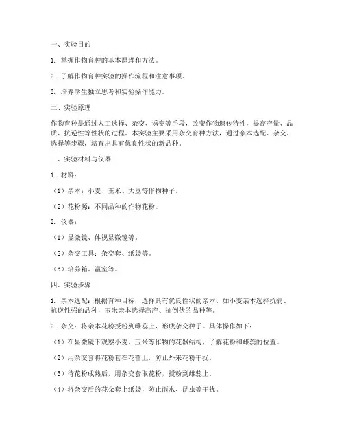 作物育种实验报告