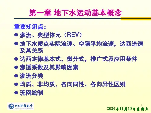 地下水动力学第一章PPT课件