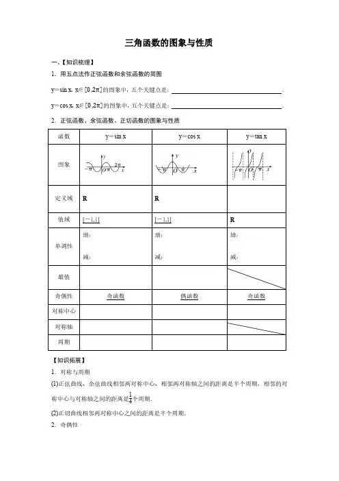 三角函数的图象与性质