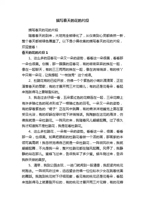 描写春天的花的片段