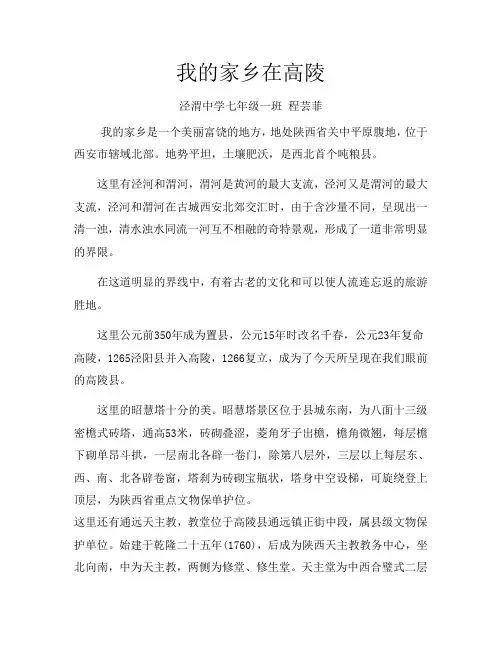 我的家乡在高陵