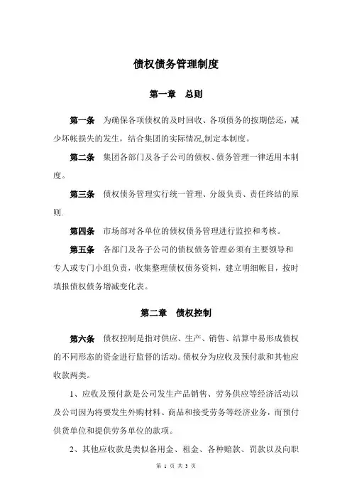 债权债务管理制度68188