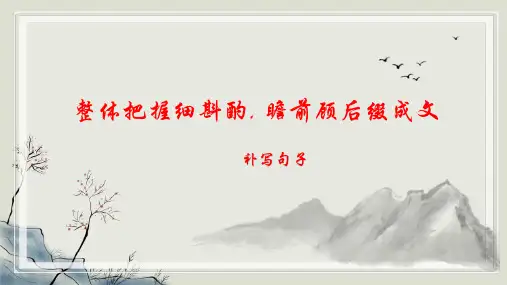 中考语文一轮基础复习专项：《补写句子技巧》
