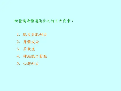 衡量健康体适能状况的五大要素