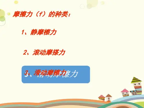 初中物理人教八年级下册第八章运动和力 摩擦力PPT