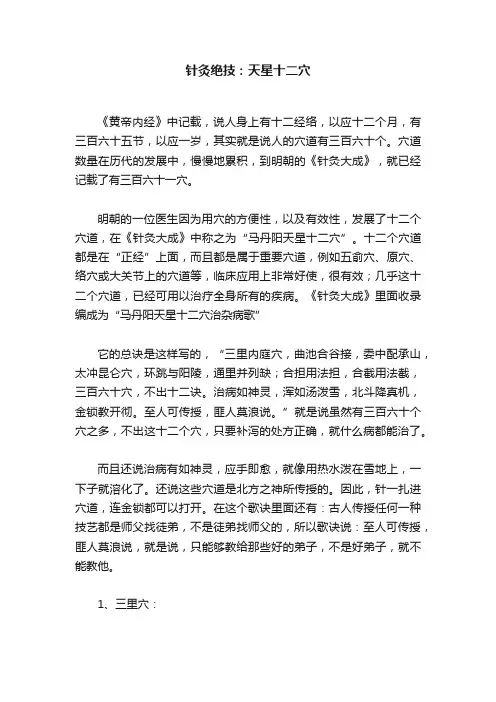 针灸绝技：天星十二穴