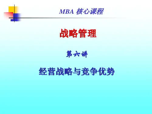 战略管理第6讲经营战略与竞争优势