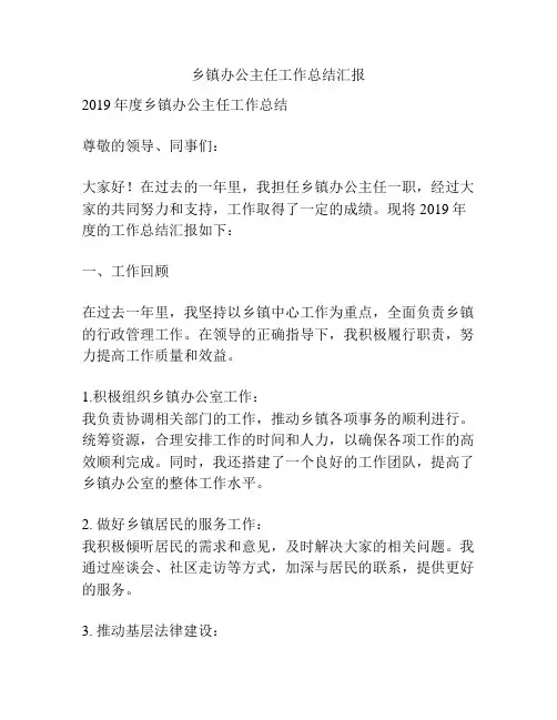 乡镇办公主任工作总结汇报