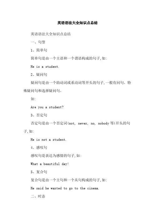 英语语法大全知识点总结