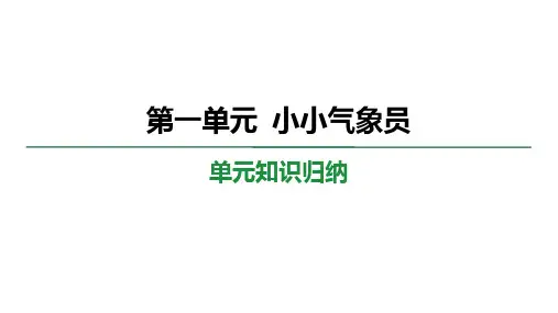 第一单元 小小气象员 单元知识归纳 学案课件 大象版科学三年级上册
