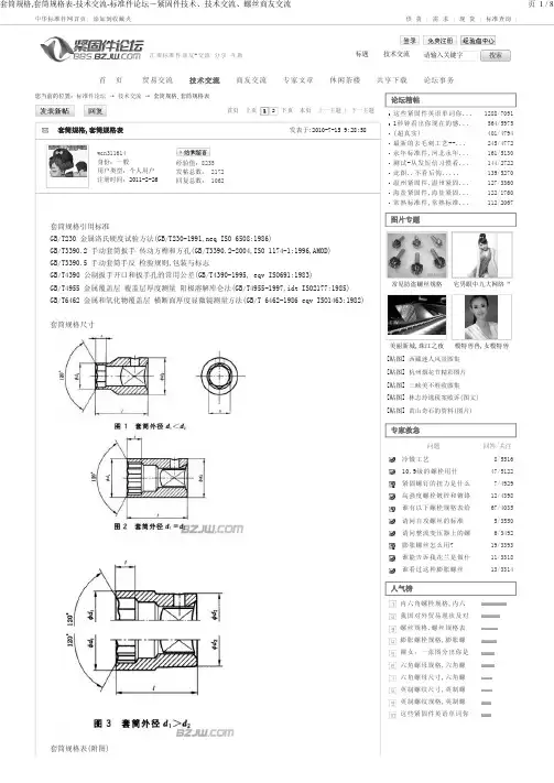 螺栓套筒规格