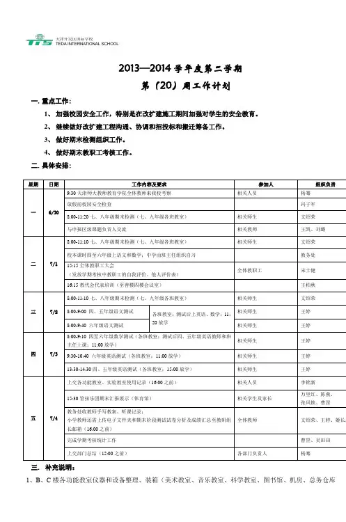 20132014学年度第二学期