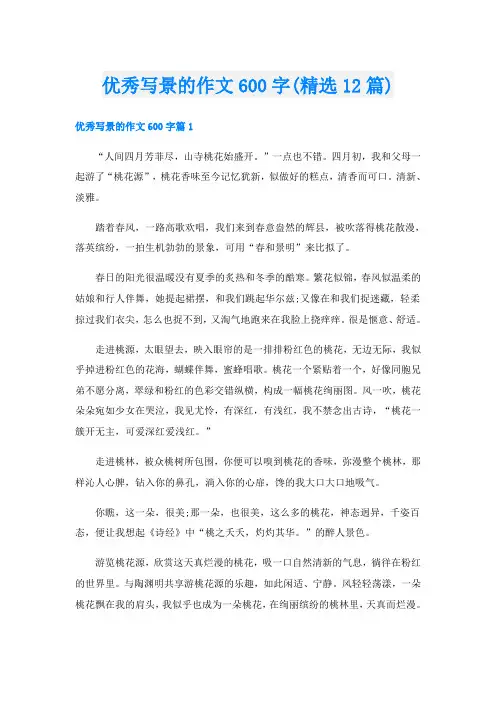 优秀写景的作文600字(精选12篇)