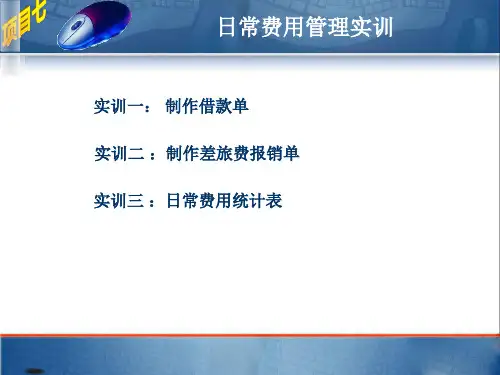 日常费用管理实训