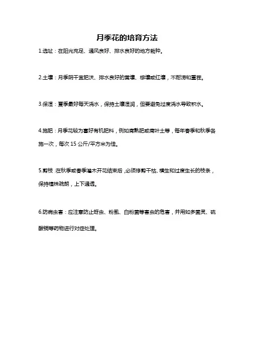 月季花的培育方法