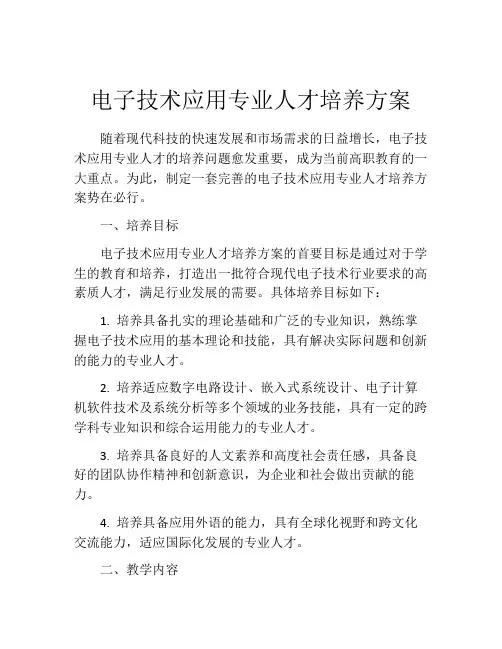 电子技术应用专业人才培养方案