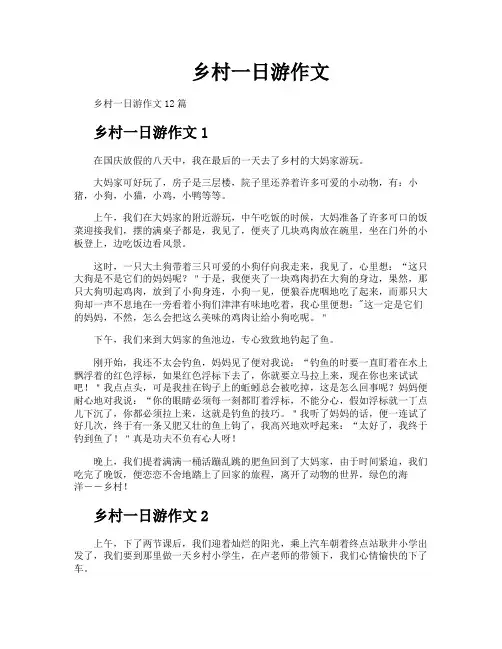 乡村一日游作文