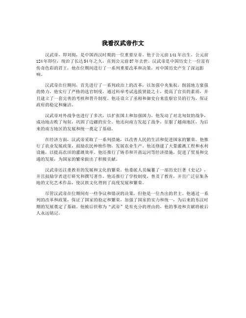 我看汉武帝作文