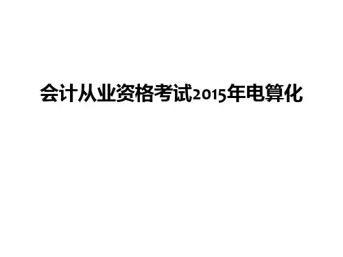 会计从业资格考试2015年电算化