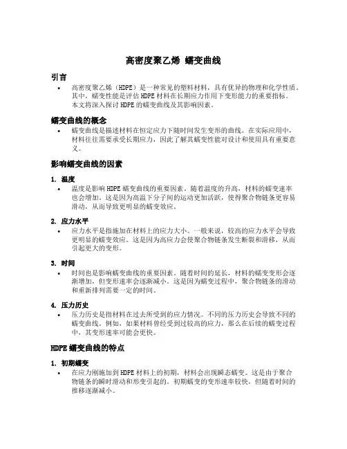 高密度聚乙烯 蠕变曲线