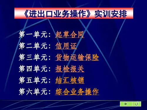 进出口业务操作实训项目