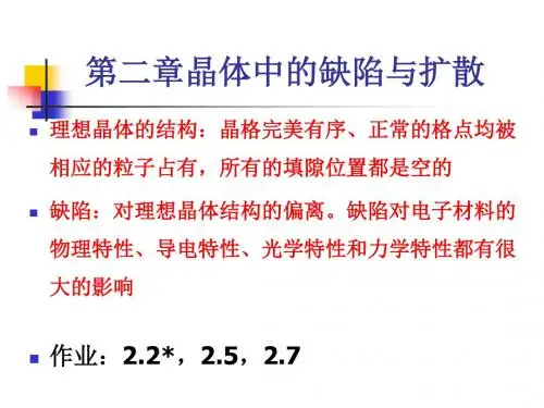 电子材料物理第二章晶体中的缺陷与扩散