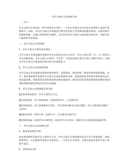 学生公寓火灾事故树分析