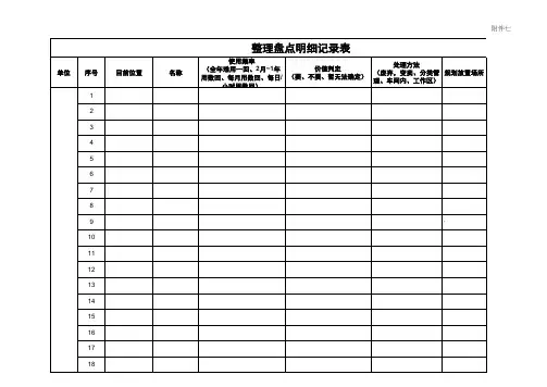 整理盘点明细记录表