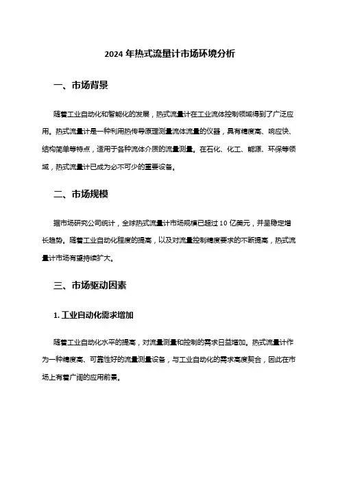 2024年热式流量计市场环境分析