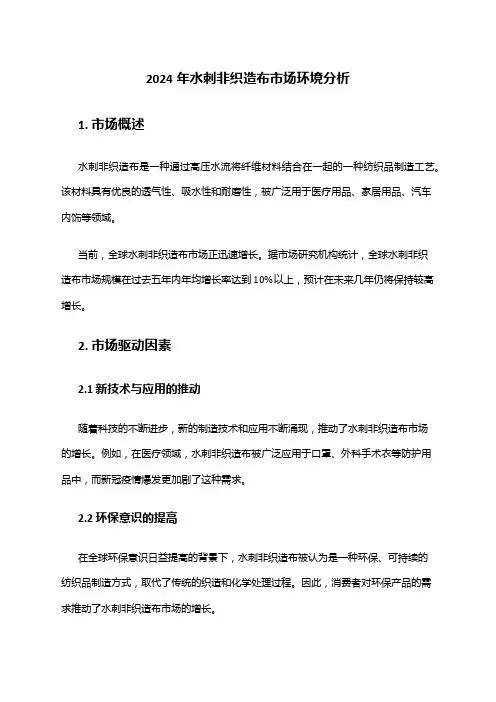 2024年水刺非织造布市场环境分析