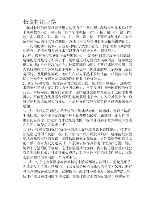 长胶心得