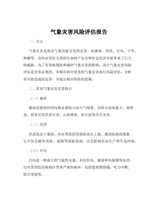 气象灾害风险评估报告