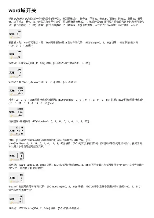 word域开关