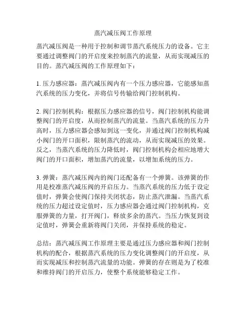 蒸汽减压阀工作原理