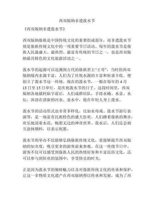 西双版纳非遗泼水节