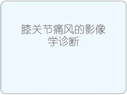【优秀文档】膝关节痛风的影像学诊断PPT
