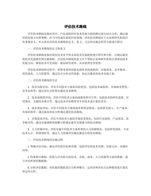 评估技术路线