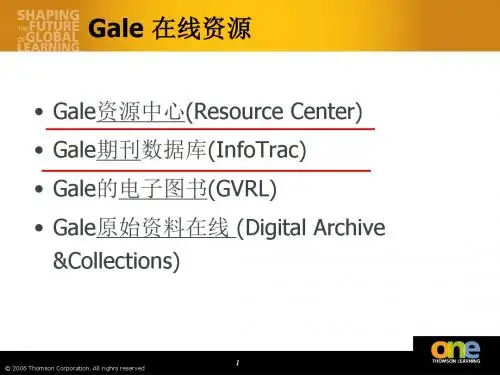 Gale数据库讲座
